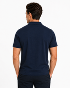 Interlock Zip Polo -  Navy