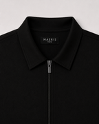 Interlock Zip Polo -  Black