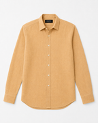 Textured Linen Button-Down Shirt - Beige