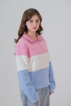 Colour-Block Quarter-Zip Sweatshirt - MAERIS