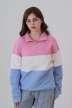 Colour-Block Quarter-Zip Sweatshirt - MAERIS