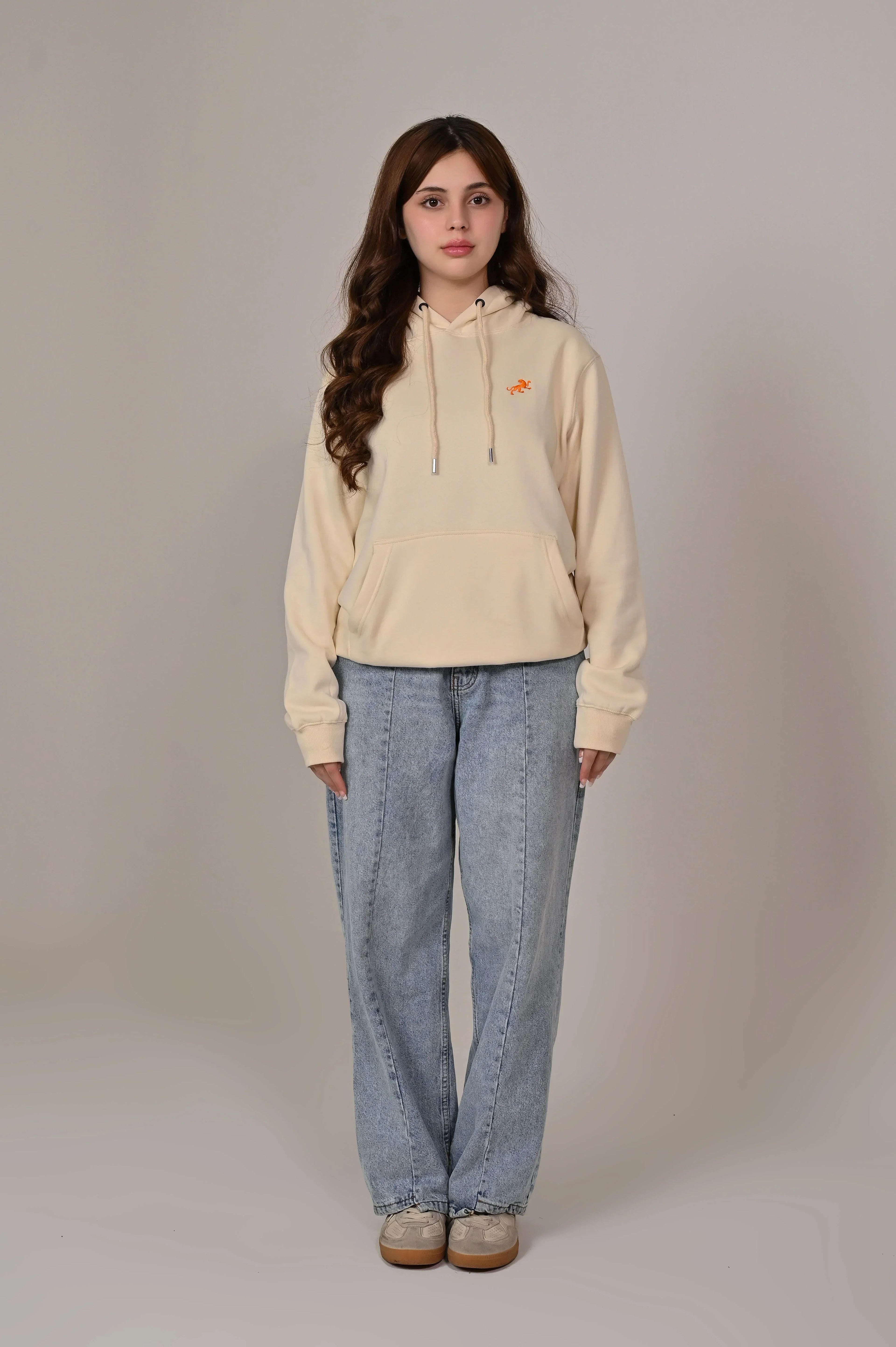 Light Blue Fleece Kangaroo Hoodie - MAERIS