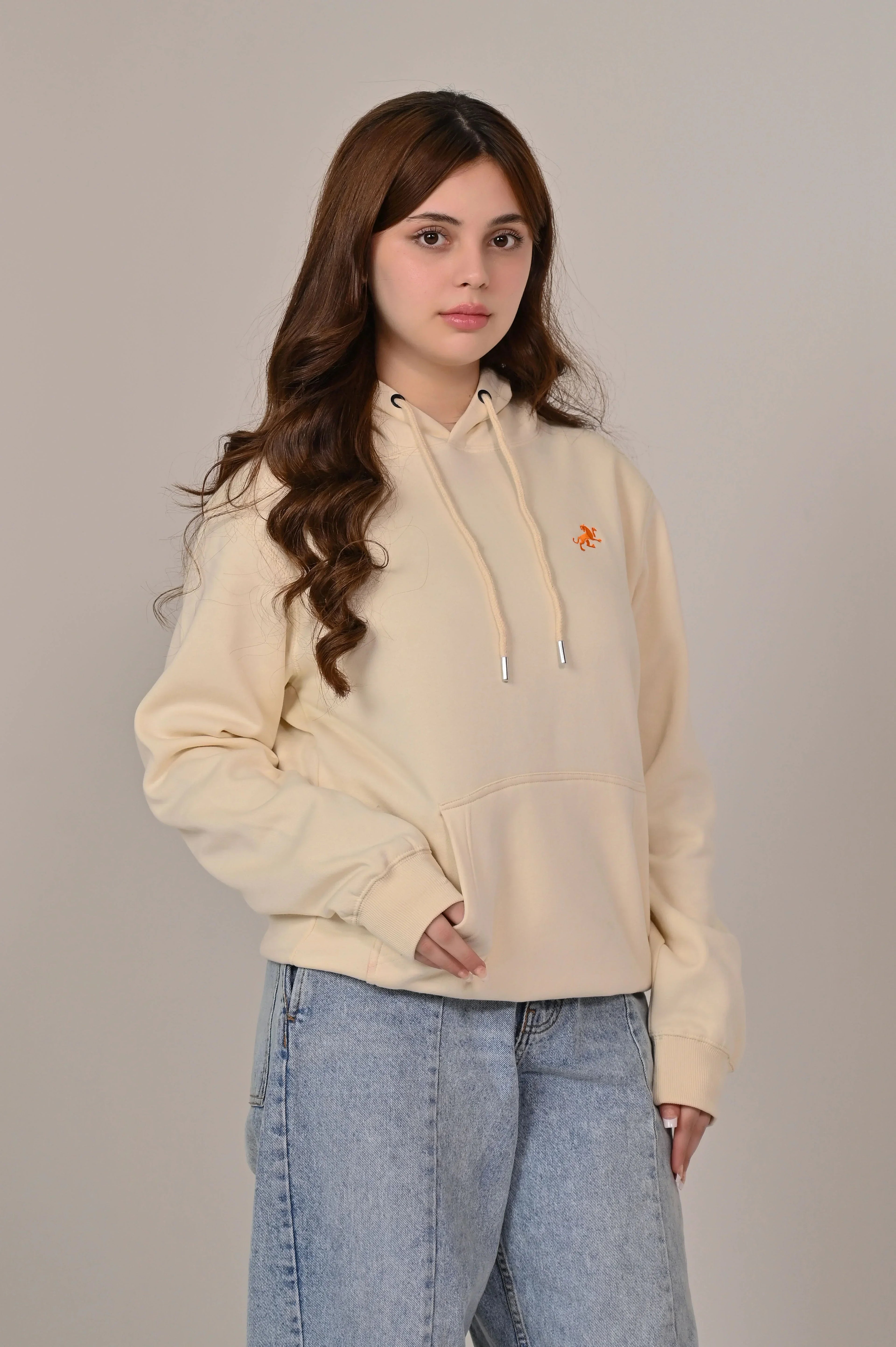 Light Blue Fleece Kangaroo Hoodie - MAERIS