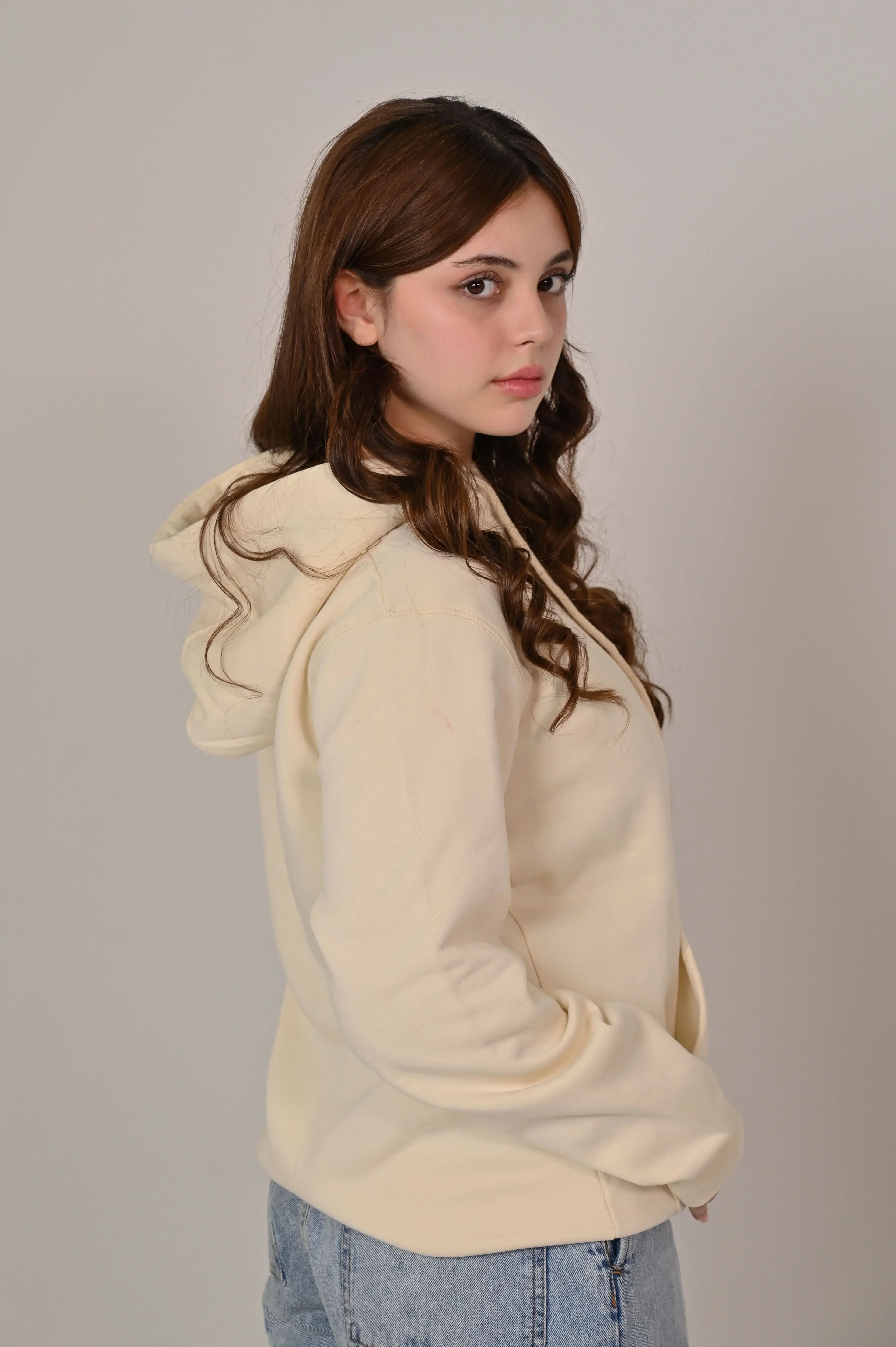 Light Blue Fleece Kangaroo Hoodie - MAERIS