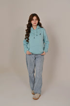Light Blue Fleece Kangaroo Hoodie - MAERIS