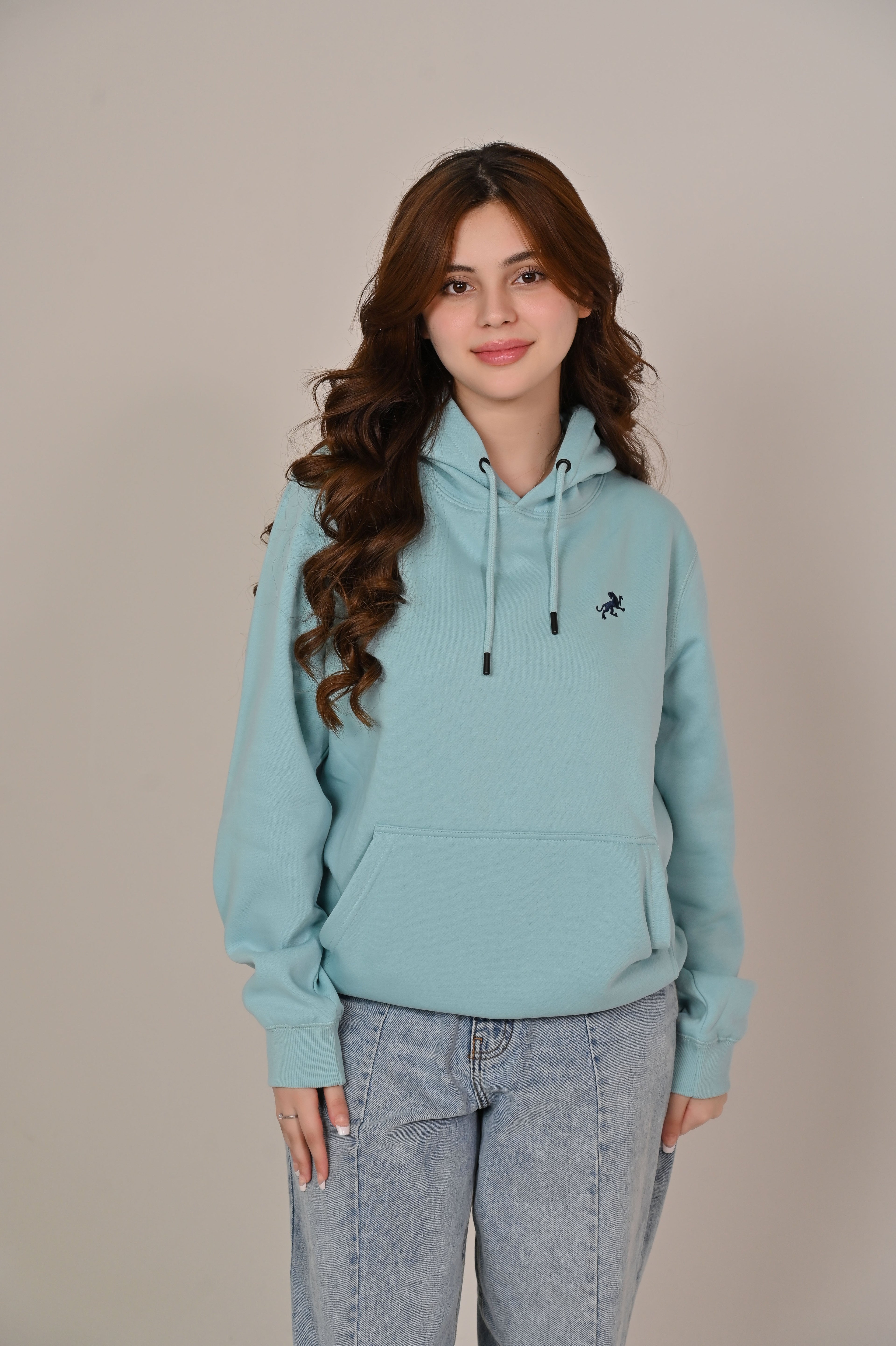 Light Blue Fleece Kangaroo Hoodie