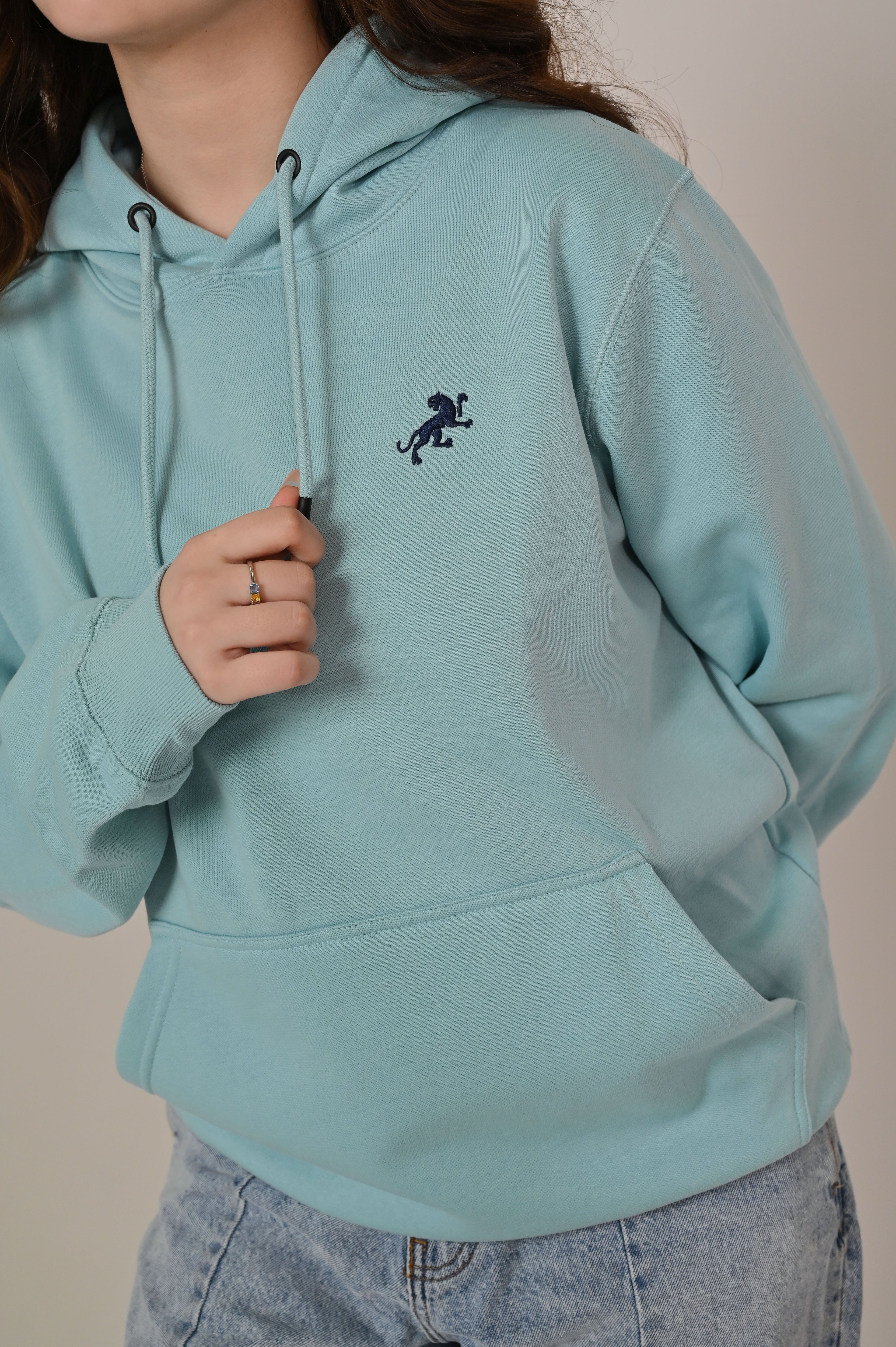 Light Blue Fleece Kangaroo Hoodie