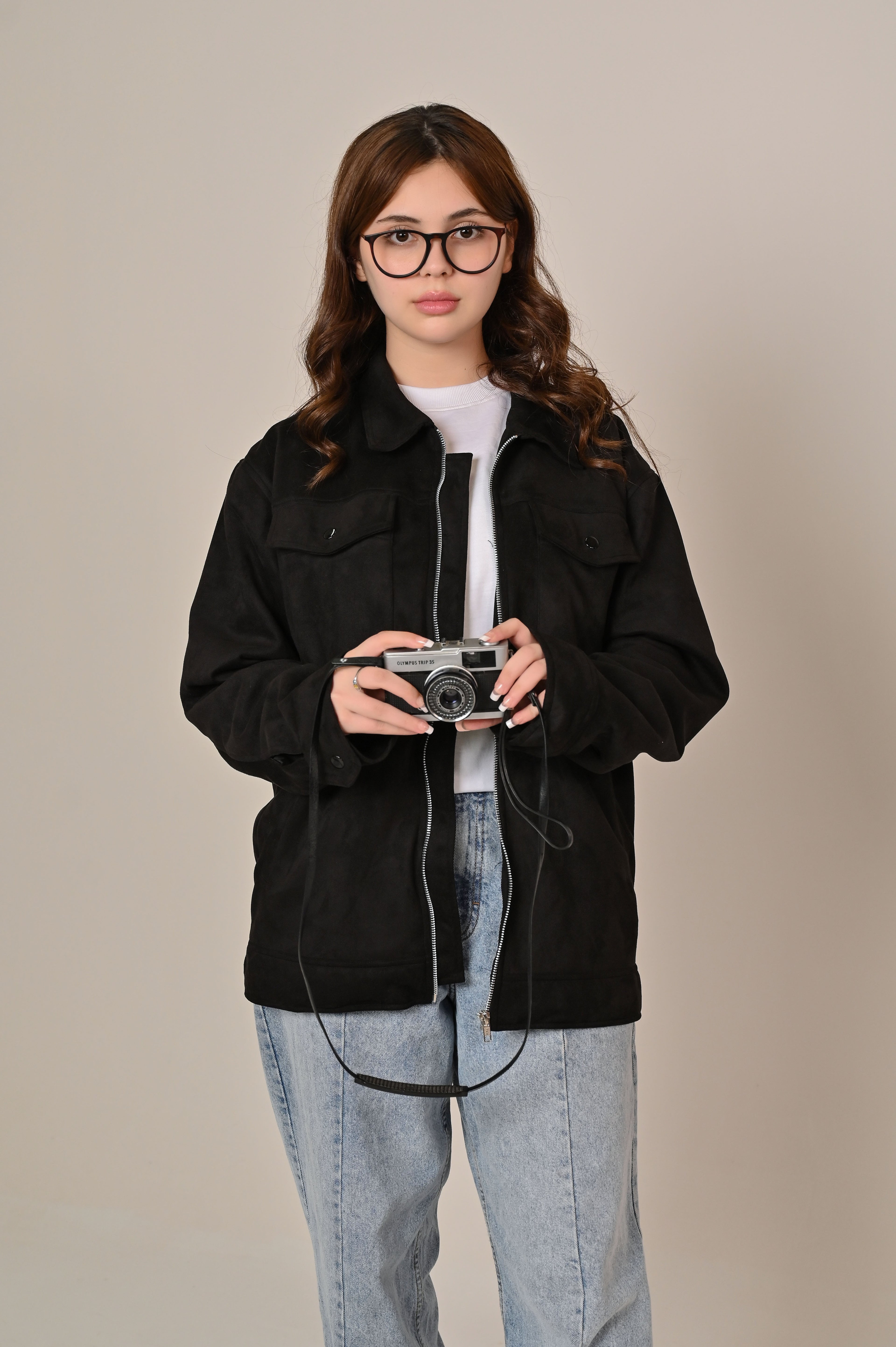 Black Suede Overshirt Jacket