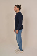 Grey Cable-Knit Crew Neck Sweater - MAERIS