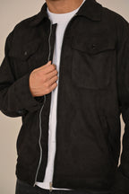 Black Suede Overshirt Jacket - MAERIS