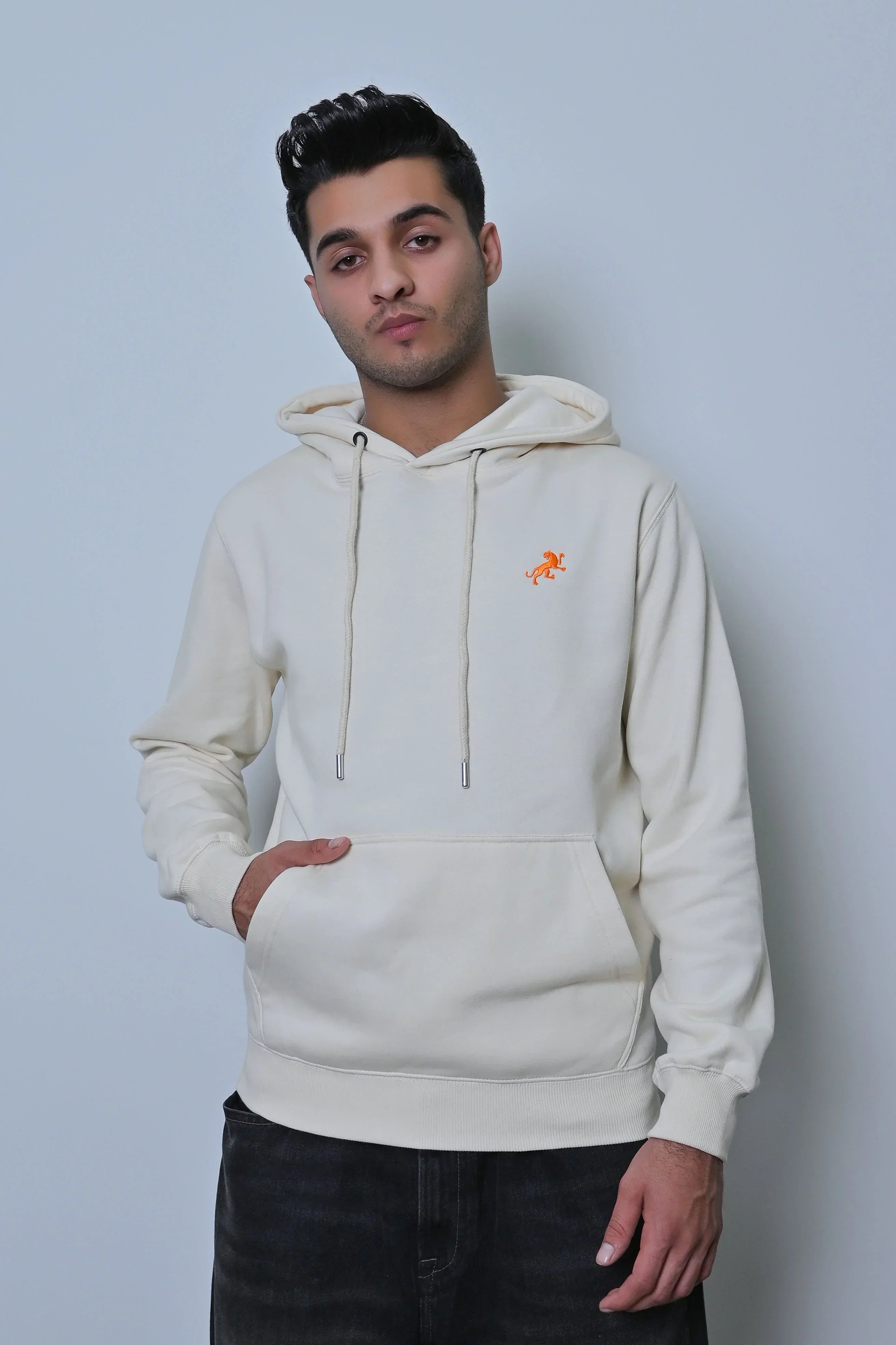Off-White Fleece Kangaroo Hoodie - MAERIS