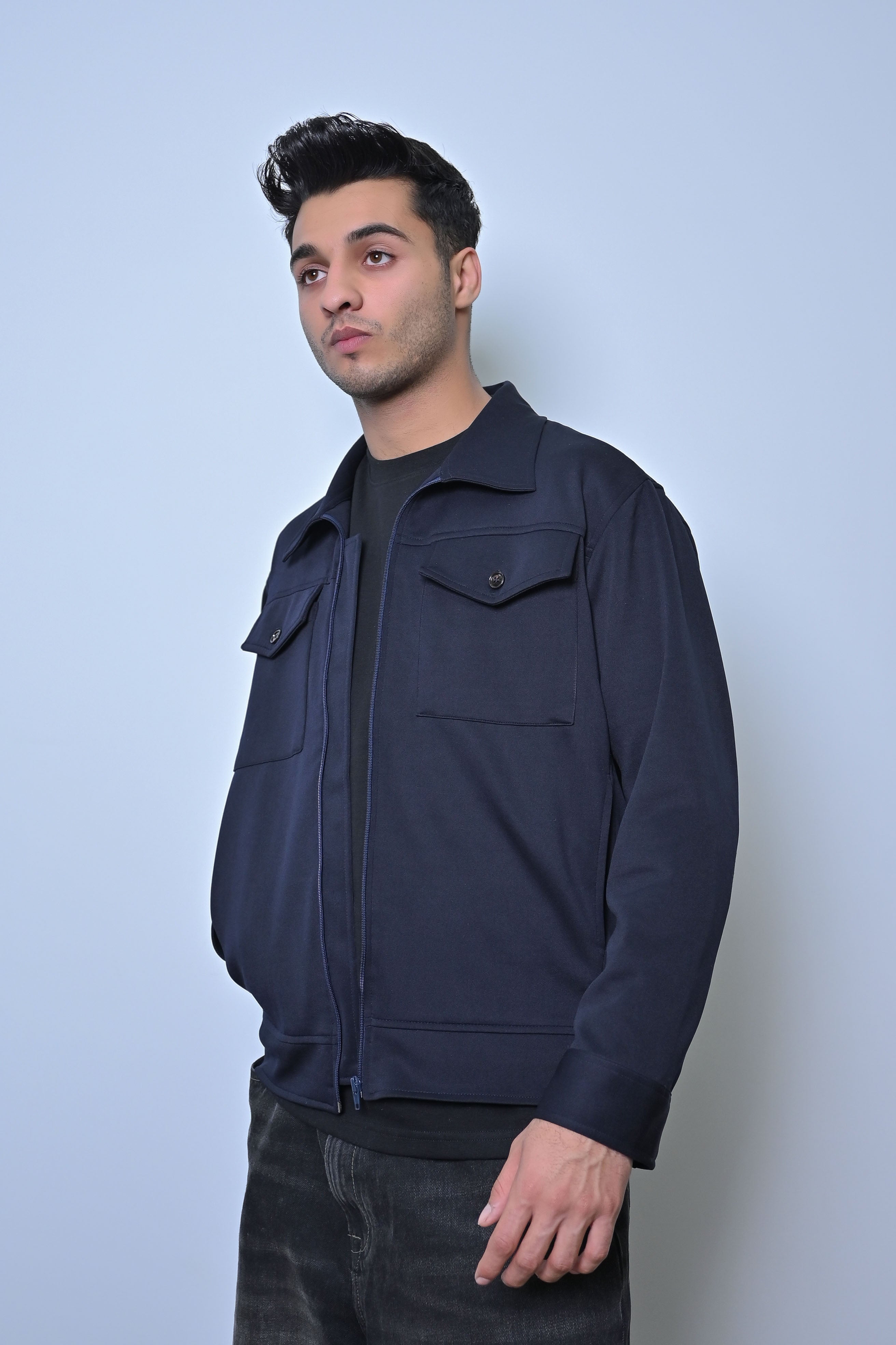 Midnight Navy Zip-Up Jacket - MAERIS