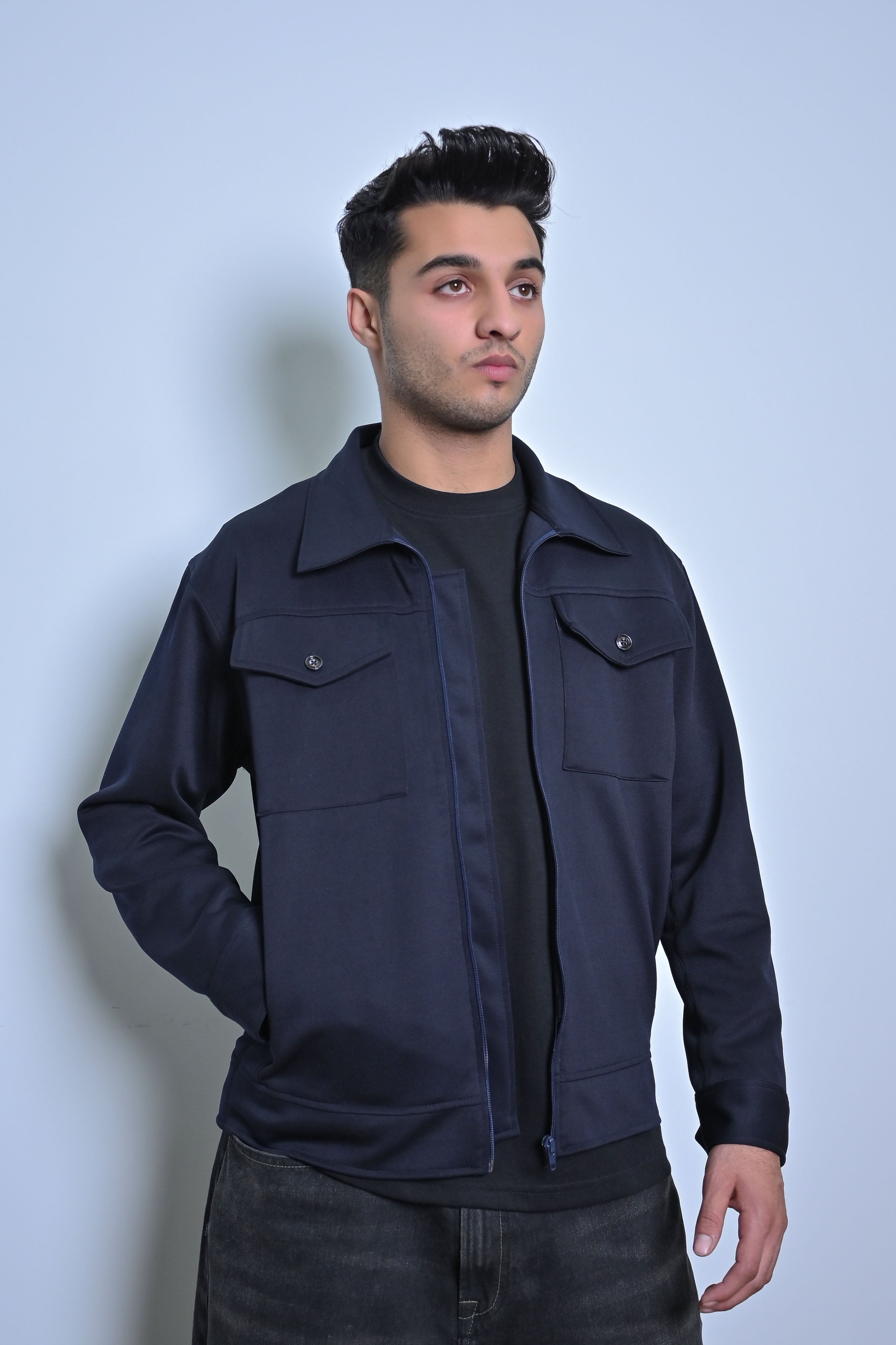 Midnight Navy Zip-Up Jacket - MAERIS
