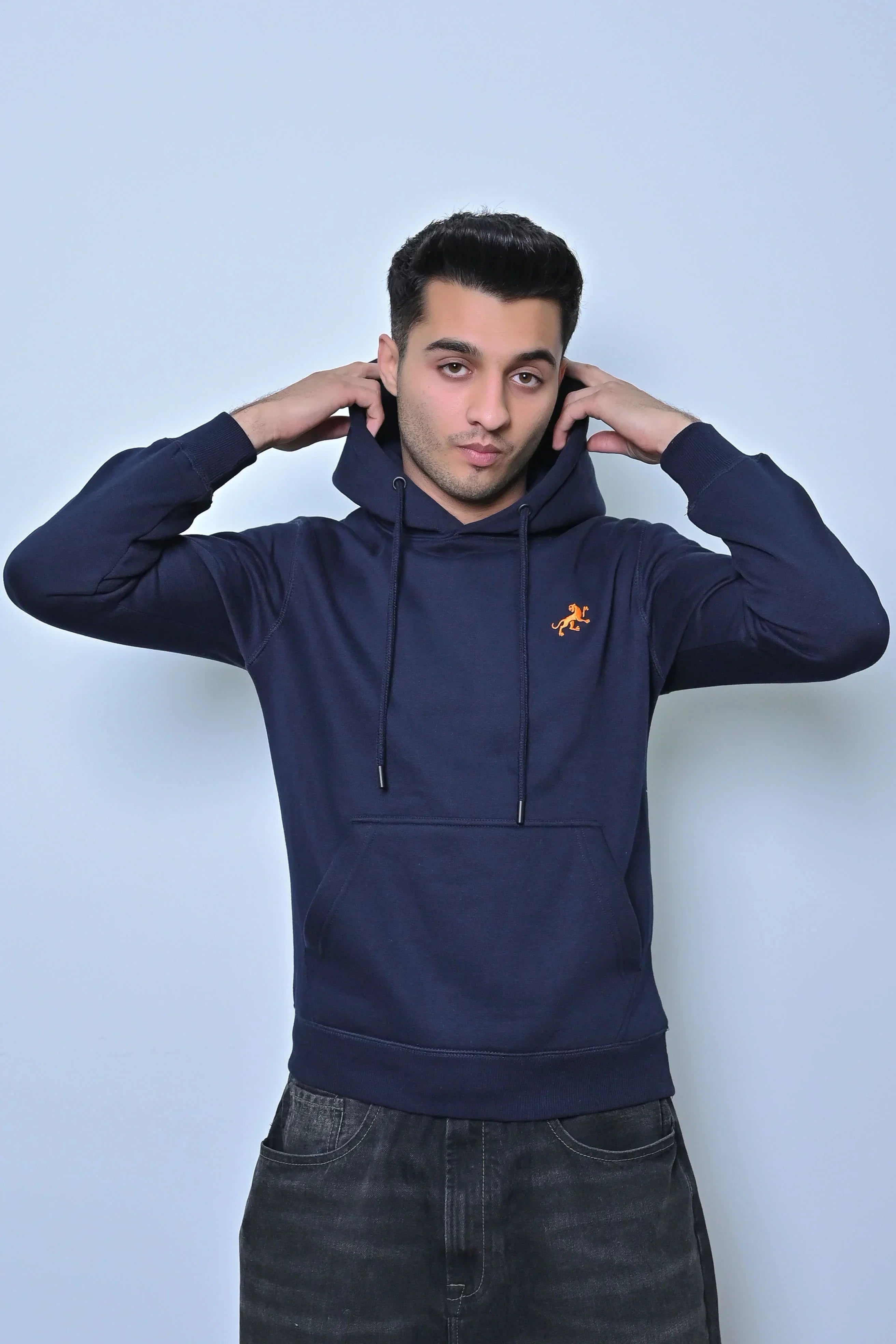 Navy Fleece Kangaroo Hoodie - MAERIS