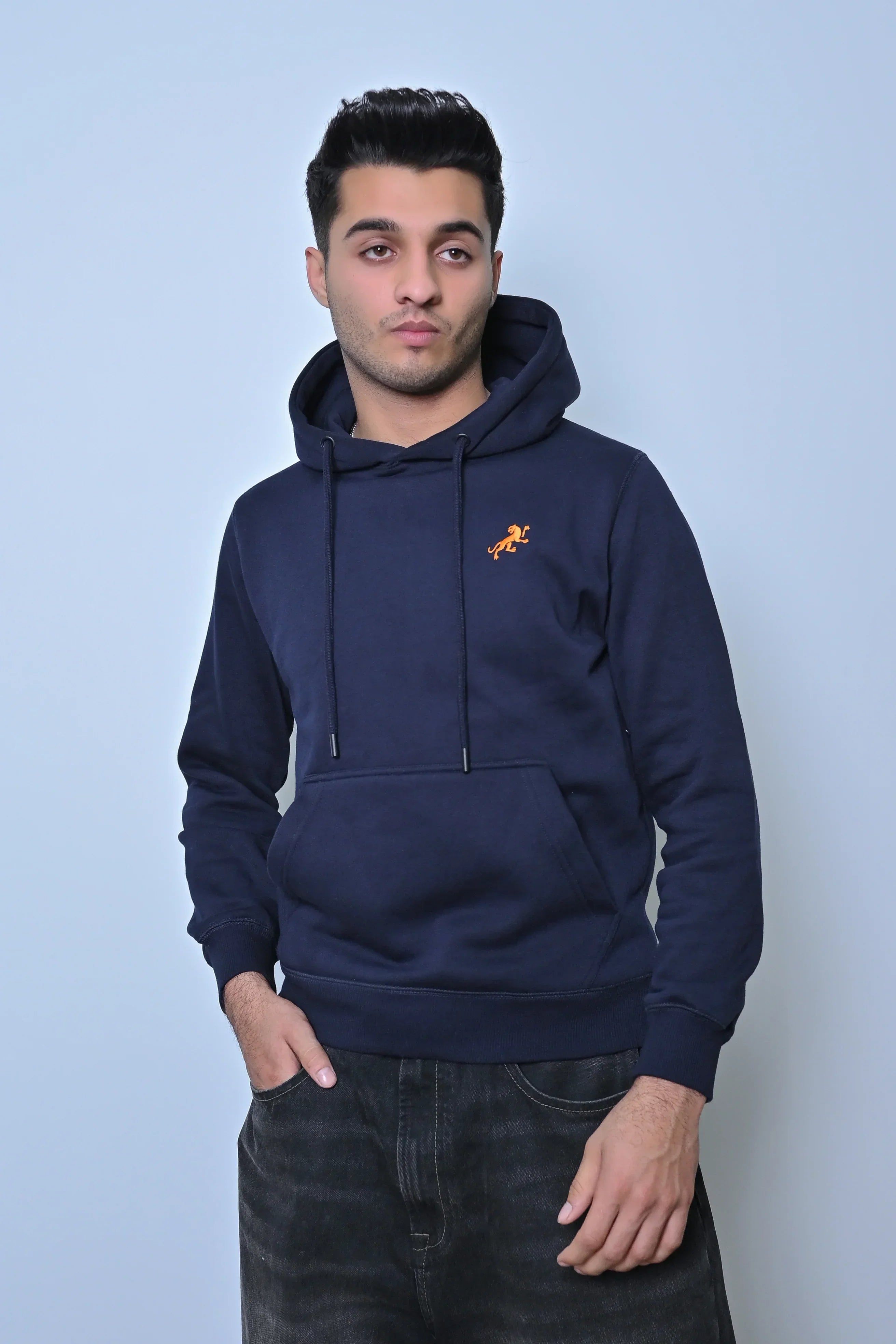 Navy Fleece Kangaroo Hoodie - MAERIS