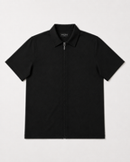 Interlock Zip Polo -  Black