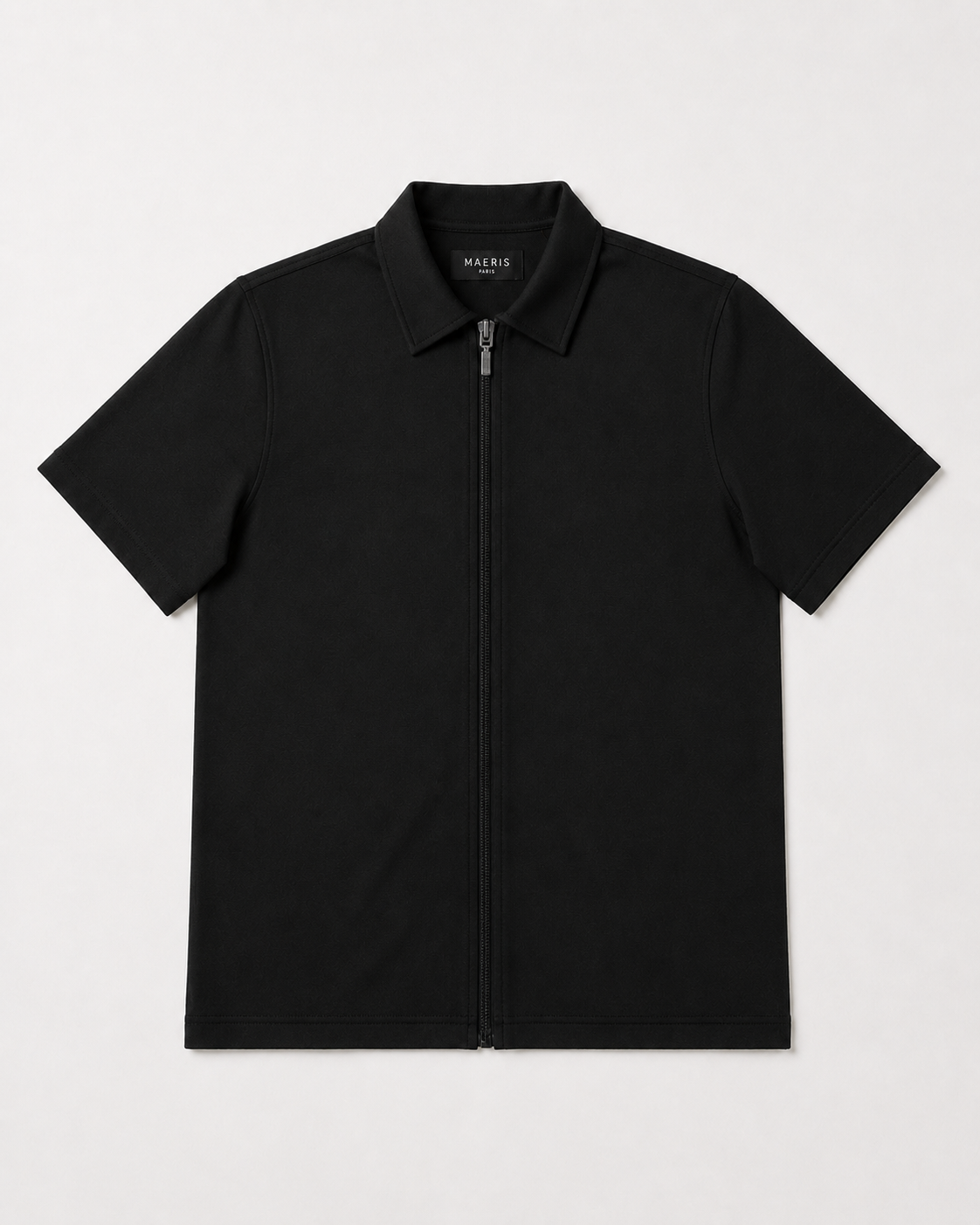 Interlock Zip Polo -  Black