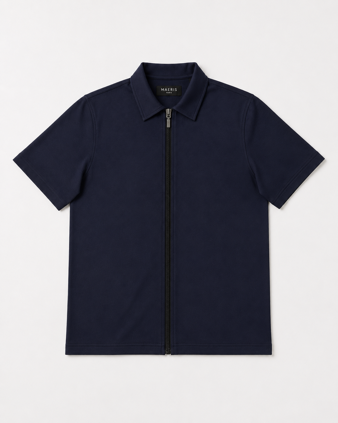 Interlock Zip Polo -  Navy