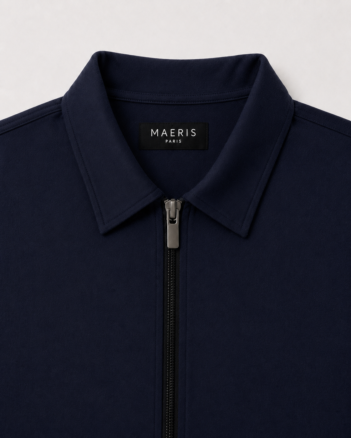 Interlock Zip Polo -  Navy